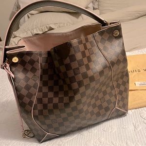 Louis Vuitton Caissa Hobo Ballerine Rose Damier Shoulder Bag